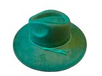 (image for) Vegan suede Wide brim hat - Emerald Green