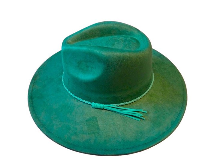 (image for) Vegan suede Wide brim hat - Emerald Green