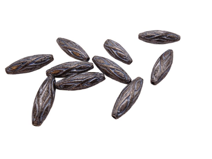 (image for) Bicone Blue denim silver beads 30mm #C-30