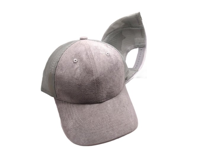 (image for) Vegan suede Mesh snap back baseball cap - MESH Gray