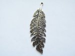 (image for) Feather antique silver pendant #MP112