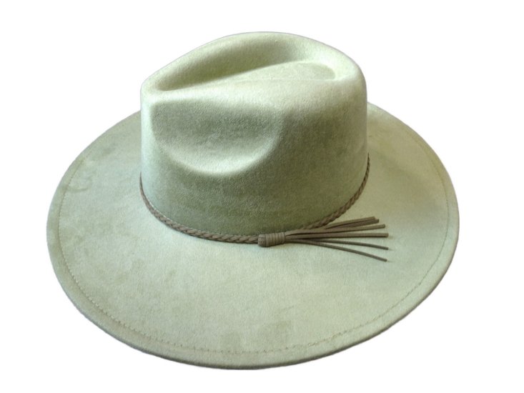 (image for) Vegan suede Wide brim hat - Fern Green