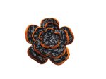 (image for) leather flower set - Black and gray