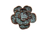 (image for) leather flower set - Blue and Brown