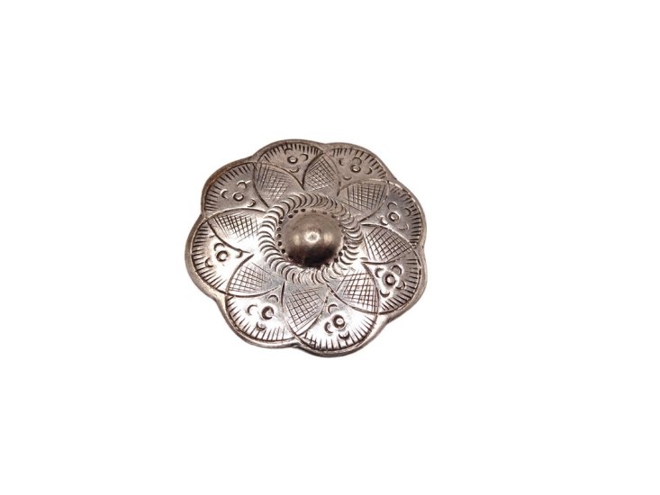 (image for) Silver flower metal medallion #HB-1