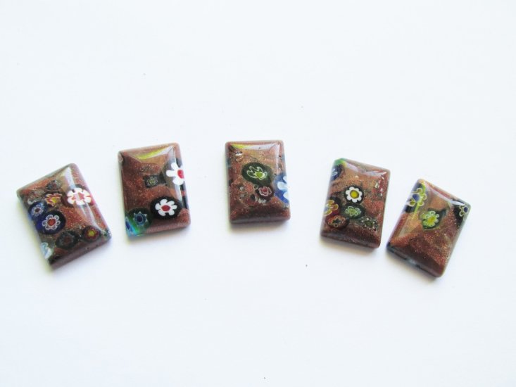 (image for) Goldstone rectangle cabochons (3pcs) CAB-19A