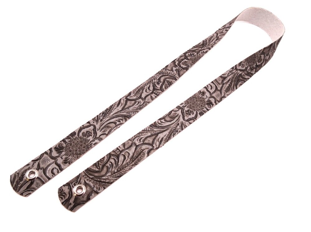 (image for) Embossed FAUX leather hat band - Gray