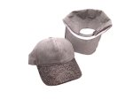 (image for) Faux leather Brim Vegan suede baseball cap - Gray