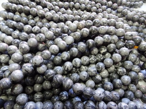 (image for) Gray Grey and white Jasper 8mm #1965
