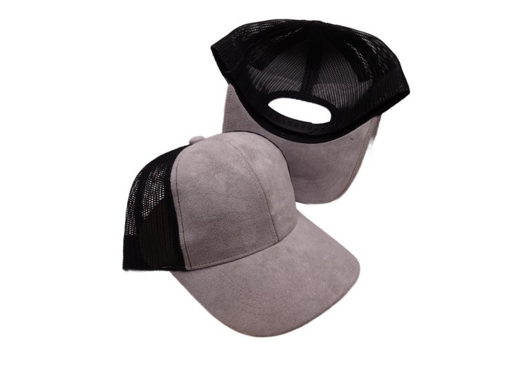 (image for) Mesh snap back baseball cap - Gray/Black