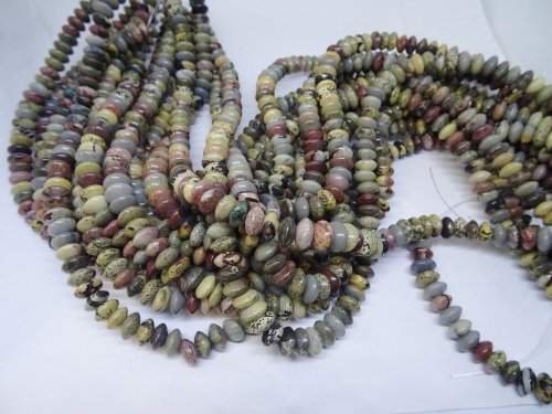 (image for) Brown mix Jasper rondelle 5x8mm #1340-B