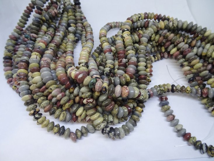 (image for) Brown mix Jasper rondelle 5x8mm #1340-B