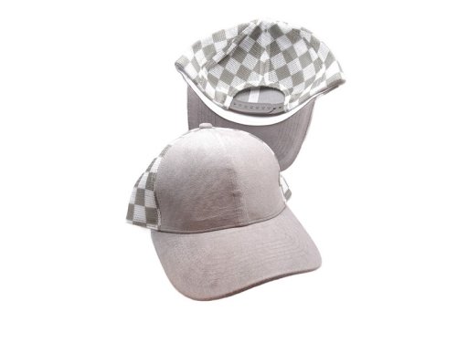 (image for) Checkered Mesh snap back cap- Gray