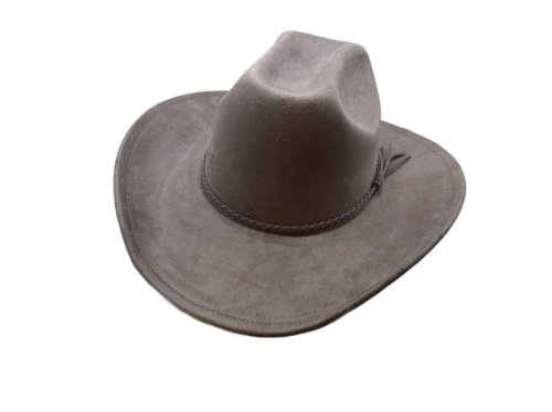 (image for) Cowboy hat Vegan Suede Elastic sweatband - Gray S/M