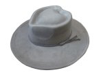 (image for) Heart shaped Vegan suede wide brim hat - Gray Heart
