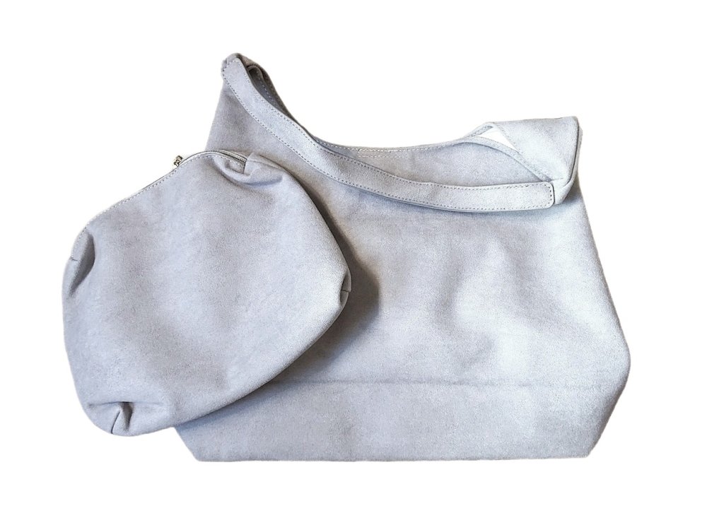 (image for) Vegan Suede Boho bag - Light Gray