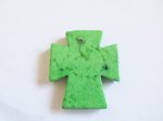 (image for) Cross pendant stone bead - Green (1pc)#CR-P-gr 1.75