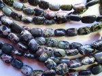 (image for) Grey green rectangle Jasper beads 10x14mm #1990