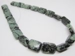 (image for) Grey green rectangle Jasper beads 10x14mm #1990