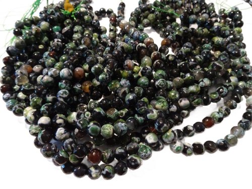 (image for) Black and Green Agate rounds 8mm #1995