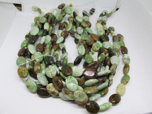 (image for) Green brown Jasper ovals 13x17mm #HU1428