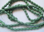(image for) Green crackle barrel beads 7.5x10mm #1020-A