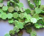 (image for) Lime Green Marbled Cross Beads #1763