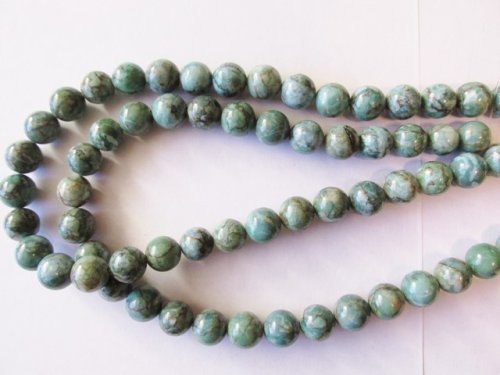 (image for) green and brown Jasper round beads 12mm #1283-TU