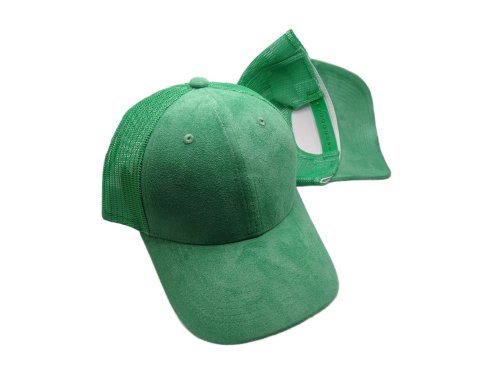 (image for) Vegan suede Mesh snap back baseball cap - MESH Green