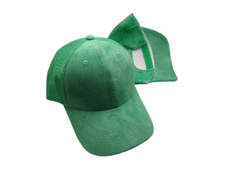 (image for) Vegan suede Mesh snap back baseball cap - MESH Green