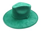 (image for) Mexico hard body flat brim fedora - Spring Green