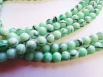 (image for) Green mint swirl glass rounds 8mm #1987