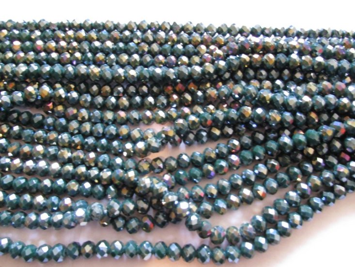 (image for) Green rainbow rondelle crystals 6x8mm #1268