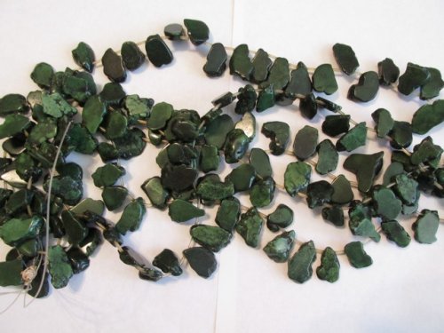 (image for) Green side drilled slab 17x22mm #1376