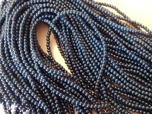 (image for) Gun metal glass pearls #h1288