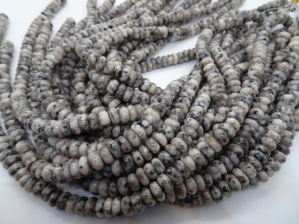(image for) Gray and black Agate rondelle 4x8mm #TU-1801