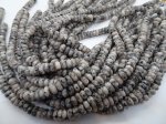(image for) Gray and black Agate rondelle 4x8mm #TU-1801