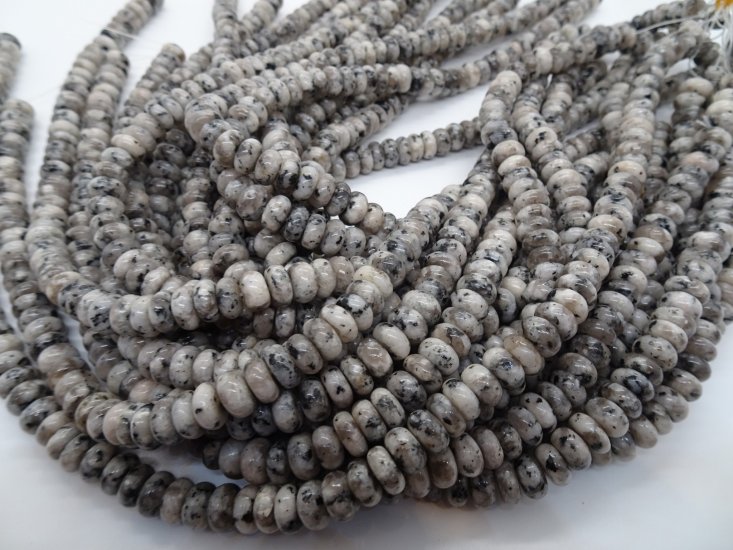 (image for) Gray and black Agate rondelle 4x8mm #TU-1801