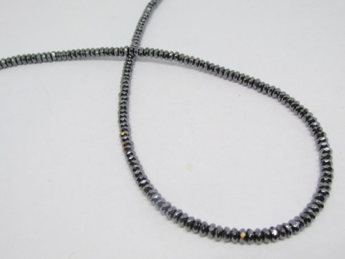 (image for) Silver gun metal Hematite rondel 2x4mm #1703-TU