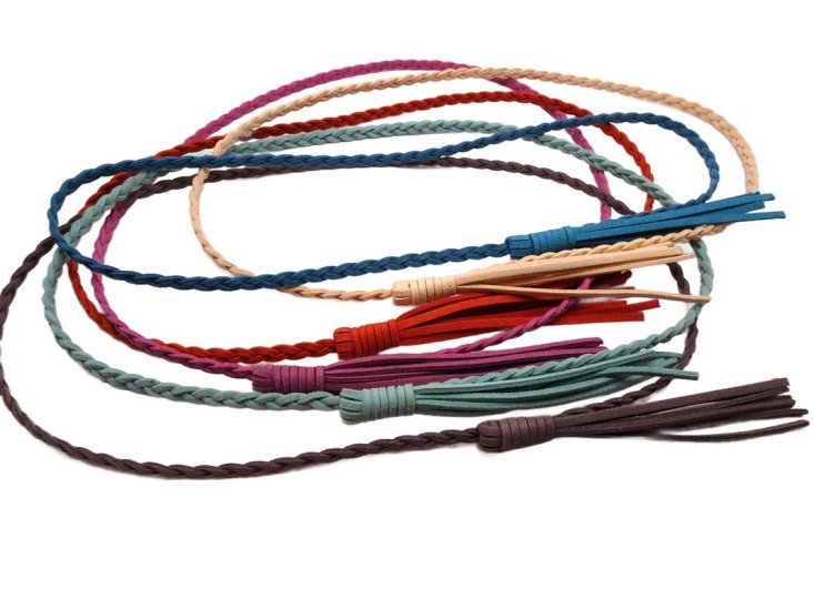 (image for) Braided faux leather hat band (6pcs) #Band7