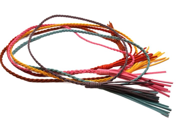 (image for) Braided faux leather hat band (6pcs) #Band8