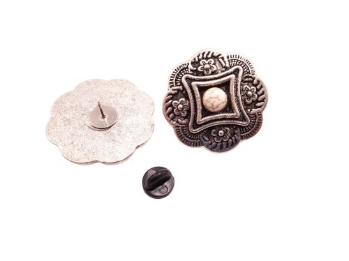 (image for) Flower HAT PIN white stone - HP-3