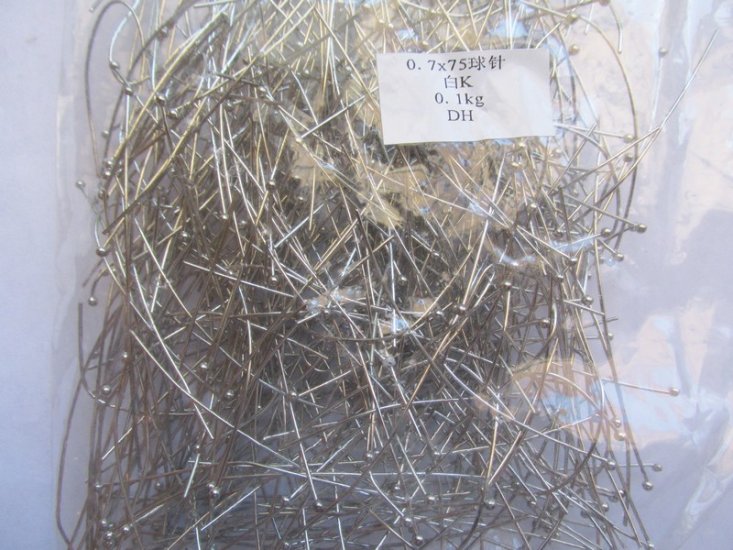 (image for) Head Pins with ball- 3" - bag #HPIN-8B