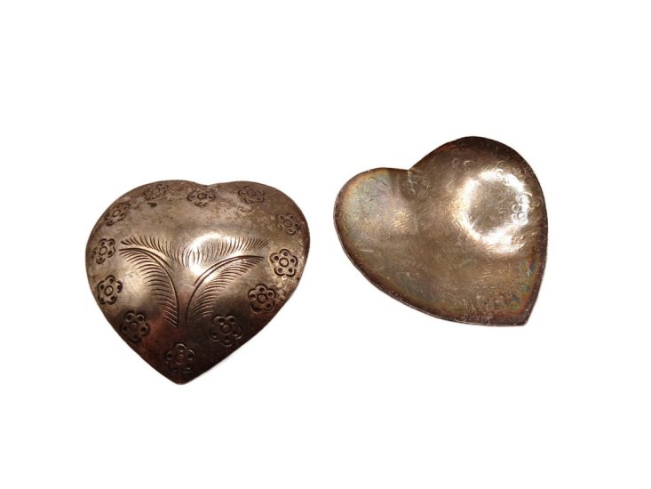 (image for) Heart antique silver metal medallion #HB-4
