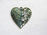 (image for) Heart pendant antique silver #MP82