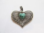 (image for) Heart pendant antique silver #MP82