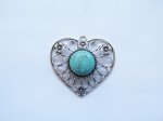 (image for) Heart pendant turquoise colored stone #RM-346