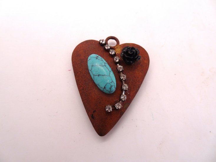 (image for) Rustic heart jewelry pendant #rm-142
