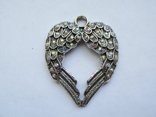 (image for) Heart with ab crystals pendant #MP113