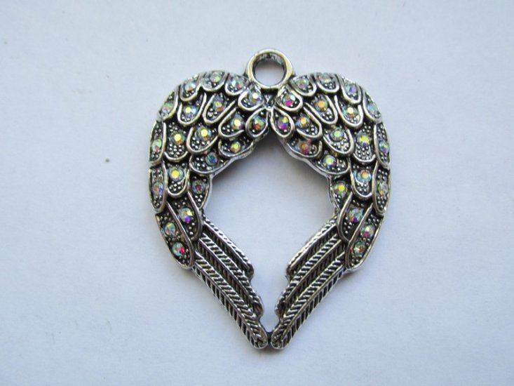 (image for) Heart with ab crystals pendant #MP113